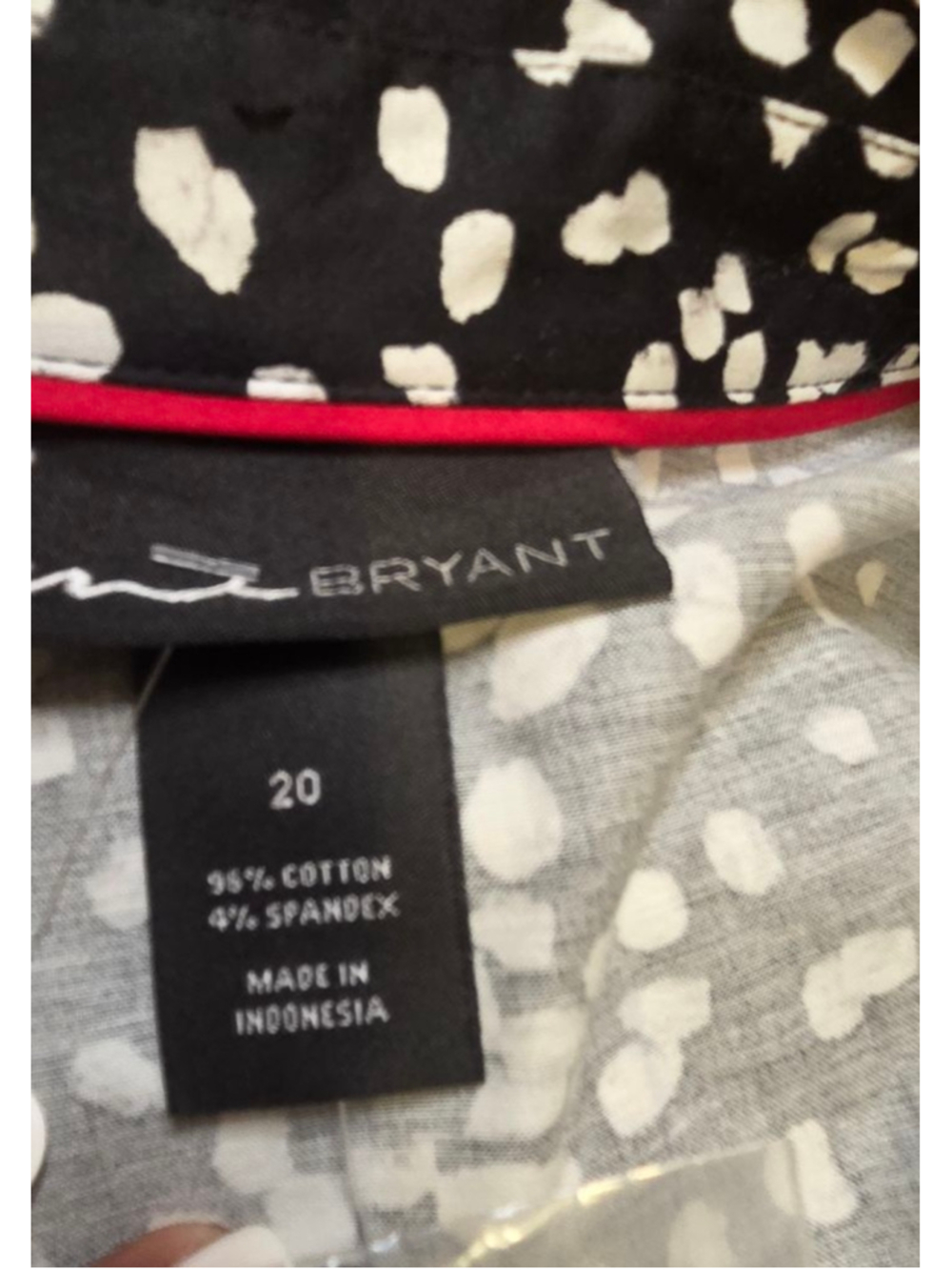 Lane Bryant Button Down Shirt Black White Polka Dot Size 20 - Picture 6 of 6